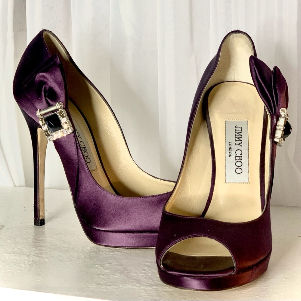 Beautiful Eggplant color jimmy choos heels